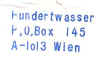 Hundertwasser Address Stamp on back of Envelope